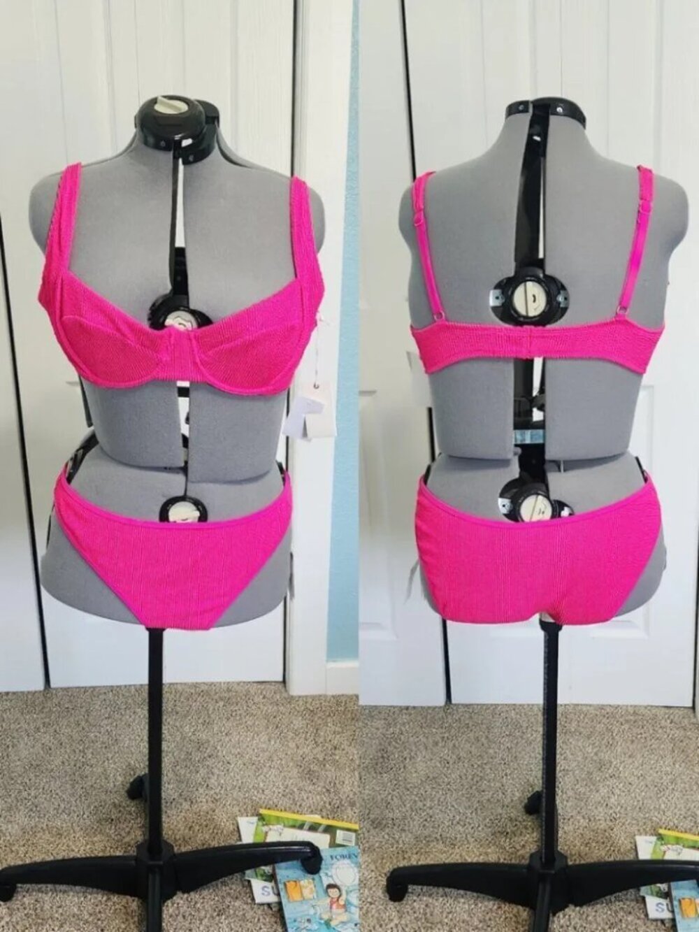 Good American Bikini Set Pink 4XL NWT  Textured Underwire GSW0976 GSW1091